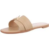 Ital-Design Elegante Sandaletten für entspannte Tage Pantolette (89322957) Blockabsatz Pantoletten in Hellbraun