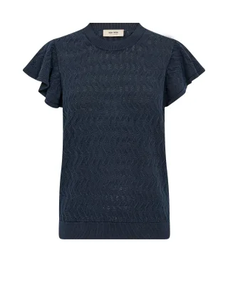 MOS MOSH - MMGanna Pattern O-Neck Knit Top salute navy - Gr. - L