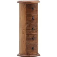 massivum Kommode Merlow Akazie Rundschrank 5 Schub Beistelltisch (1 St)