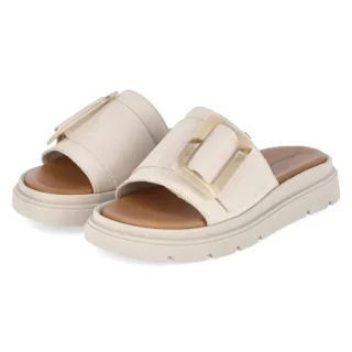 Tamaris Pantoletten - Gr. 36 - Beige - Rauleder