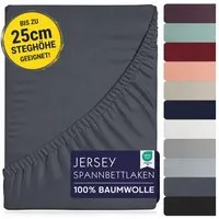 BRB HOME Spannbettlaken Spannbettlaken Jersey Baumwolle für Topper Boxspringbett bis 27 cm, Baumwolle, Gummizug: Rundum, (1 Stück), Matratzen bis 27 cm Höhe, OEKO TEX Standard 100, Jersey Spannbetttuch