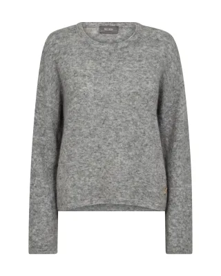 MOS MOSH - MMMape O-Neck Knit grey melange - Gr. - XL