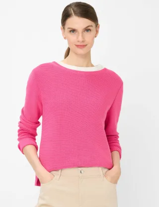 Brax Damen Strickpullover Style LESLEY raspberry sorbet, Rosa, Gr. 36