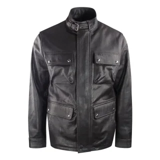 Belstaff dunkelbraune Grant-Lederjacke