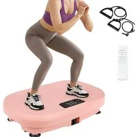 Nettlife Vibrationsplatte 150 kg 9 Programme 199 Stufen Ganzkörpertraining Lautsprecher, 200 W, Abnehmen, Muskelaufbau Für Zuhause Fitness Physiotherapie