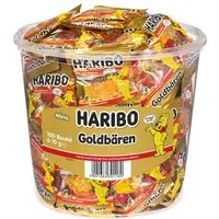 HARIBO Süßigkeit Goldbären Minis, Dose mit 100 Portionsbeuteln