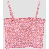 s.Oliver Muskelshirt T-Shirt Gesmoktes Crop-Top mit abnehmbaren Spaghettiträgern