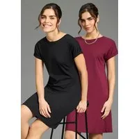 Flashlights Shirtkleid (2er-Pack) aus Single Jersey, figurumspielende Passform, perfektes Basic, Sparset