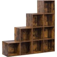 Woltu Bücherregal, 1-tlg., Raumteiler mit 10 Fächern 120x120x30cm