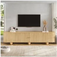 Celya TV-Schrank RundungenTV Lowboard mit Schiebetüren (Retro TV Möbel, Wohnzimmermöbel, mit Kugelfüße) Geeignet für Wohnzimmer