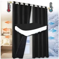 Jibenhome Vorhang Schlafzimmer Vorhänge Blickdicht, Thermogardinen Kälteschutz (1 St), Winter Verdunklungsvorhänge Ösen Thermal Wärmeisolierend