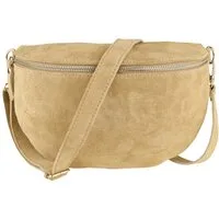 MIRROSI Bauchtasche Damen, Veloursleder, Made in Italy,Umhängetasche, Brusttasche (Schultertasche für jeden Anlass, 28x18x9 cm), Crossbody Bag, Schwarz, gemusterten& verstellbaren Schulterriemen