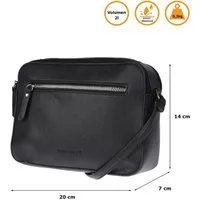 Christian Wippermann Umhängetasche Damen Tasche Schultertasche Umhängetasche Crossover Bag Hellgrau (1 tlg), Leder Optik Handtasche Schwarz