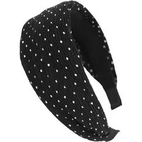 axy Haarreif Breiter Haarreif gepolstert Plisseestoff mit Punktmuster, Damen Breiter Vintage Haarreif Haarband Haarreifen