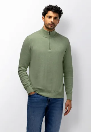 State of Art - Feinstrick-Pullover mit kurzem Rei�verschluss - Gr. - L