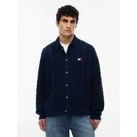 Tommy Jeans Cardigan RELAXED STRIPE CABLE BUTTONUP Relaxed fit mit Zopfstrickmuster