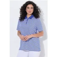 Ulla Popken Poloshirt Poloshirt Ringel Polokragen Halbarm Pima Cotton