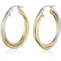 Elli Paar Creolen Creolen Damen Twisted Look 925 Silber Bicolor