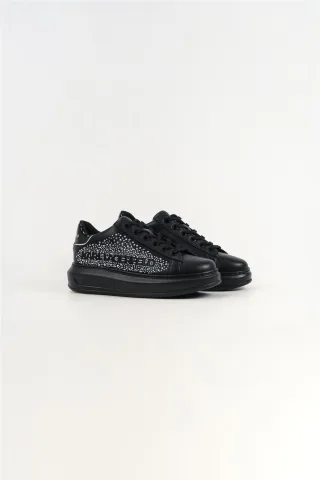 Karl Lagerfeld Kapri Konstellation Leder Damen Sneaker Schwarz/Silber