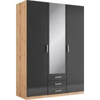 priess Kleiderschrank Amsterdam, viel Stauraum durch viele Schubkästen, Spiegeltüren Optional mit LED-Beleuchtung, Made in Germany