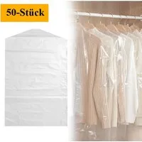 BAYLI Kleiderschutzhülle 50er Set Kleiderschutzhülle Transparent - Mantelschutz durchsichtig -