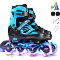 Lixada Inlineskates Rollschuhe Inlineskates für Kinder mit beleuchteten Rädern Skates, Leuchtende LED-Räder ohne Batterien, langlebige PU-Räder