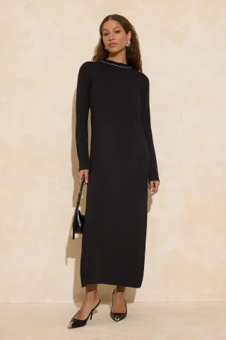 Langes, flaches Maxikleid für Damen, lässig/alltagstauglich, A-Linien-Schnitt, Hijab-Stil