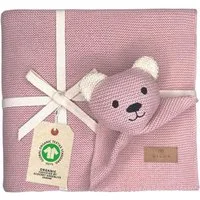 Babydecke DIKOS® Babydecke SCHMUSE-Bär Baby Geschenk Mädchen Junge Geschenkset, DIKOS, Geschenk zur Geburt, PREMIUM Qualität, 100 % BIO Baumwolle, nachhaltig