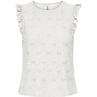 ONLY Shirttop ONLSMILLA S/L FRILL TOP JRS Materialmix, regular fit, Rundhals