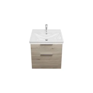 Burgbad Keramik Waschtisch-Set Eqio Eiche Dekor Flanelle/Alpinweiss, SEZA063F2632C0001 SEZA063F2632C0001
