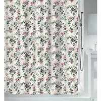 spirella Duschvorhang JINZO Breite 180 cm, Premium Textil-Duschvorhang, 100% Polyester, wasserabweisend, Anti-Schimmel-Effekt, waschbar 40°, frühlingshaftes Blütenzweige Motiv, Farbe bunt, Größe 180 x 200 cm