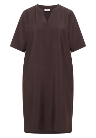 CECIL - Knielanges Kleid mit Split Neck brown cacao - Gr. - XS