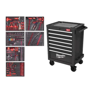 Milwaukee 27" / 69 cm TOOLGUARD Werkstattwagen mit Werkzeugbestückung 337-teilig, grau - 4932500746