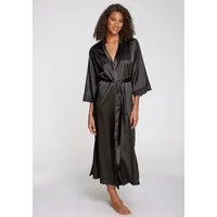 LASCANA Kimono, Langform, Polyestermischung, Kimono-Kragen, Gürtel, Mit spitze besetzte Ärmel