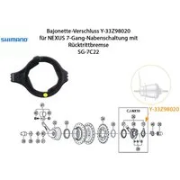 Shimano Schaltung SHIMANO Nexus 7 Gang Verschluss Y-33Z98020 Schalteinheit Nabe SG-7