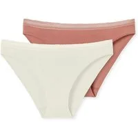 Schiesser Rioslip Cotton Lace (2er-Pack) mit femininem Spitzenband am Bund
