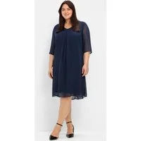 Sheego Etuikleid Cocktailkleid 3/4-Arm im Layerlook, aus Chiffon und Viskose