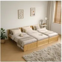 HOME DELUXE Bett Familienbett DILAR - 270 x 200 cm, wahlweise mit Matratze, Holzbett, Doppelbett