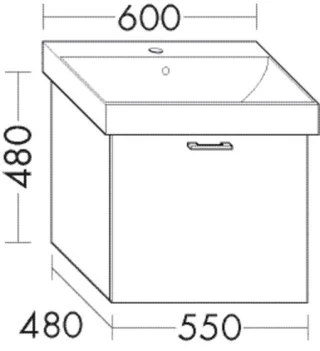 Burgbad WTU Sys30 PG1 Aqua 480x550x480 Frassino Dekor Cappuccino, WWCS055F6315 WWCS055F6315