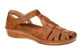 Pikolinos 655-0936 brandy Damen Sandalette T-Steg Keilsandalette Echtleder Braun