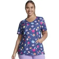 Dickies Funktionsbluse Bunt bedruckter Damen Kasack "bunte Blumen" Kasack mit Motiv