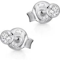 Materia Paar Ohrstecker Damen Silber Zirkonia klein 3-5mm SO-436, 925 Sterling Silber, rhodiniert