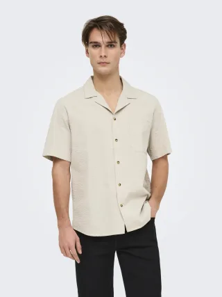 ONLY&SONS - ONSEYE RESORT SEERS 0009 SHIRT NOOS silver lining - Gr. - M