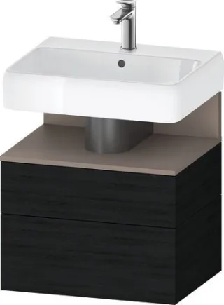 Duravit Qatego Waschtischunterbau wandhängend Eiche Schwarz Matt 590x470x590 mm - QA4393043160010 QA4393043160010