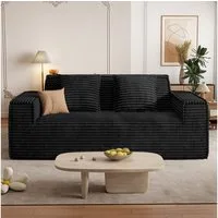 Aivermeil Sofa 2-3-Sitzer Kord-Sofa, montagefrei, 1 Teile, All-in-One Cloud-Sofa mit 2 Kissen für Wohn- & Schlafzimmer