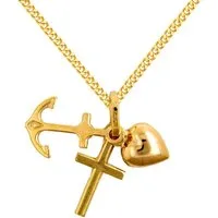 HOPLO Kettenanhänger Anhänger Glaube-Liebe-Hoffnung 333 8K Gold mit massiver Goldkette, Made in Germany