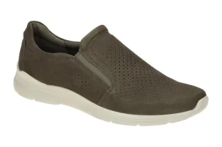 Ecco Herrenschuhe 51164402543 Irving Slip on Gr?n - Tarmac Nubuck Lederslipper