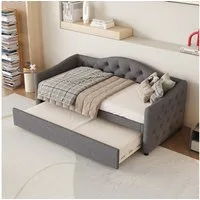 Flieks Daybett, Tagesbett Schlafsofa Kinderbett 90x200cm mit Ausziehbett 90x190cm