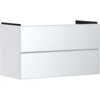 hansgrohe Xevolos E Waschtischunterschrank 54181320 980x555x475mm, 2 Schubladen, mattweiß, weiß metallic