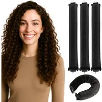 Dilara Lockenwickler 3er Set - Weiche Samt-Haarroller für natürliche & voluminöse Wellen, Schonend, biegsam & handgefertigt für gesunde Locken, ganz ohne Hitze